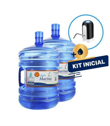 1 KIT INICIAL: Bomba USB + 2 Bidones de 20 lts con carga de agua purificada