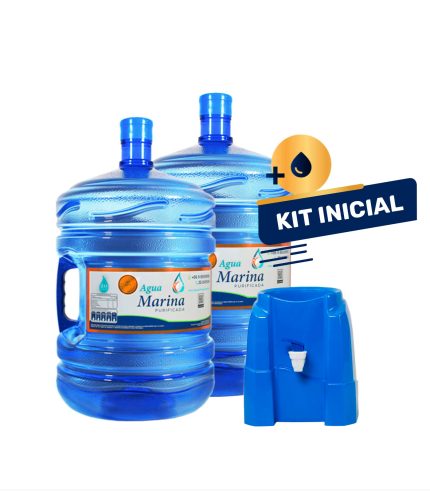 SUPER PROMO : 1 KIT INICIAL I Dispensador plástico + 2 Bidones de 20 lts con carga de agua purificada