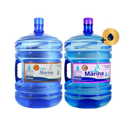 Agua purificada + Agua alcalina - 2 Bidones de 20lts con carga