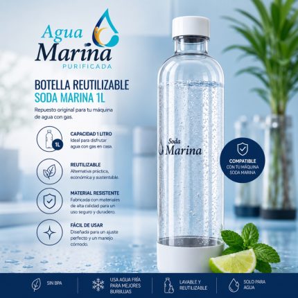 Botella Reutilizable Soda Marina 1L – Repuesto para tu Máquina de Soda