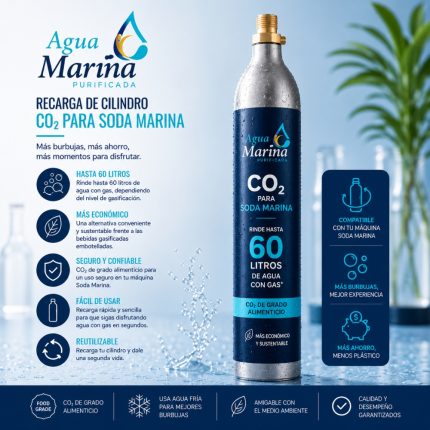 Recarga CO₂ para Soda Marina – Hasta 60 Litros de Agua con Gas
