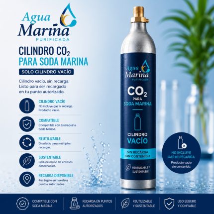 Cilindro vacio SIN Recarga CO₂ para Soda Marina