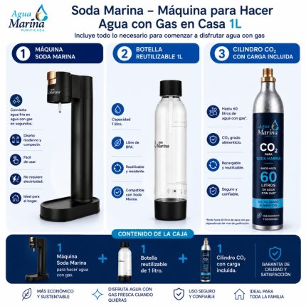 Soda Marina – Máquina para Hacer Agua con Gas en Casa 1L | Con Cilindro CO₂